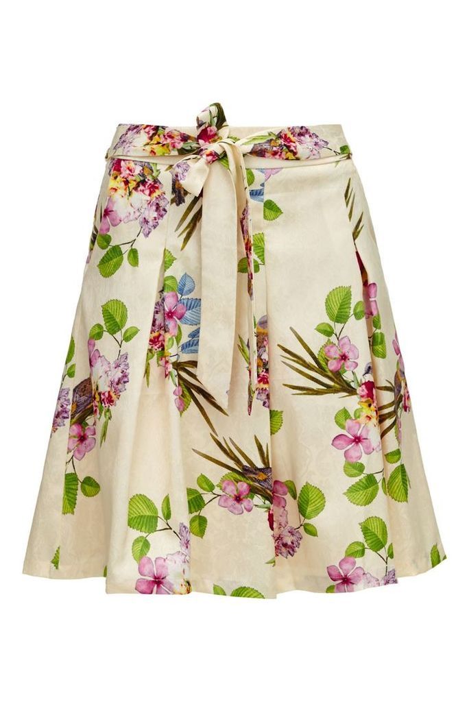 Almost Famous Floral Garden Party Skirt, Cream