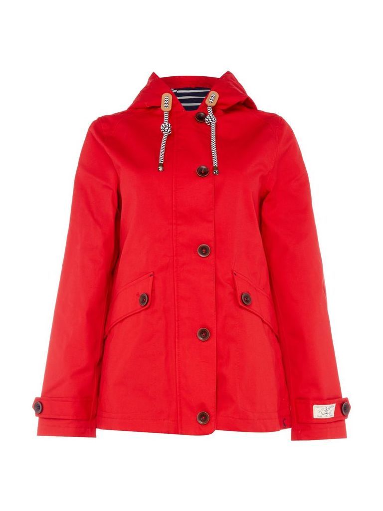 Joules Coast waterproof hooded jacket, Red