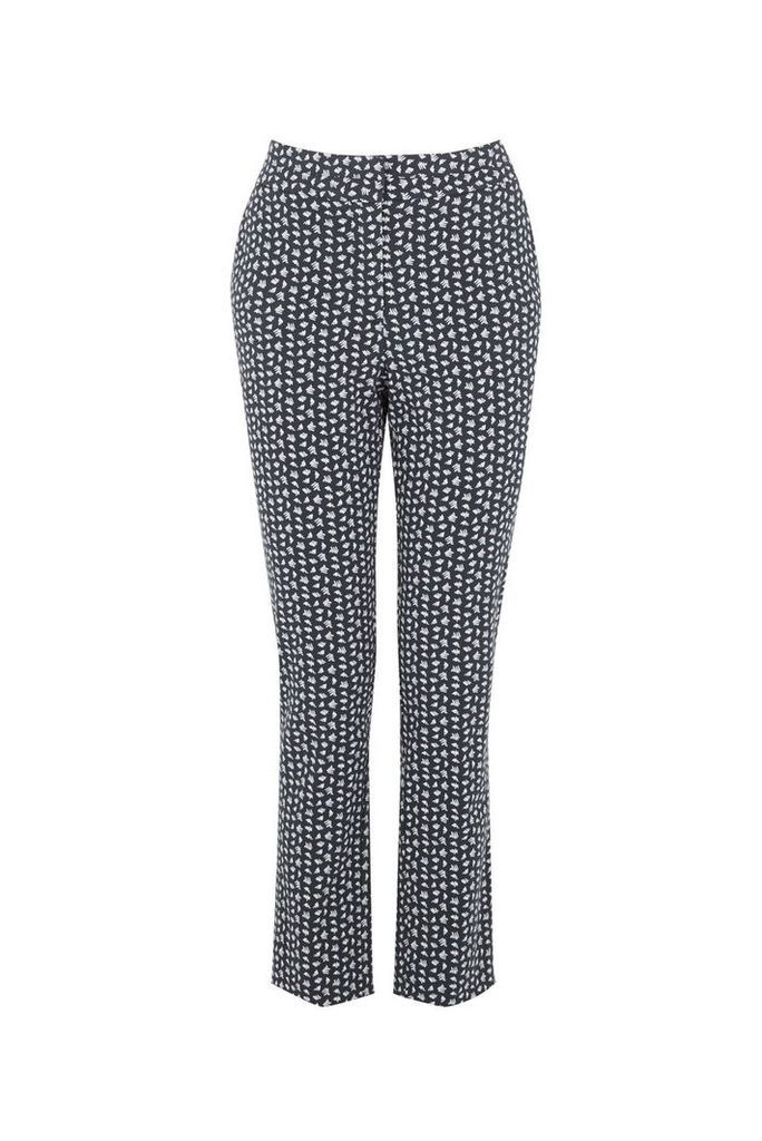 Warehouse Squiggle Print Trousers, Navy