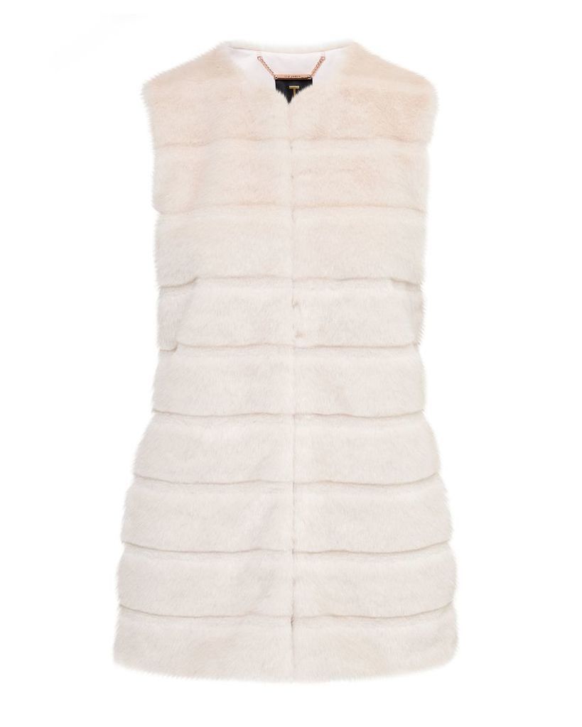 Ted Baker Jeana Textured faux fur gilet, Cream