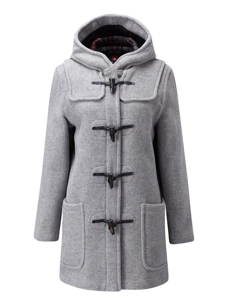 Gloverall Mid Length Original Fit Duffle Coat, Silver
