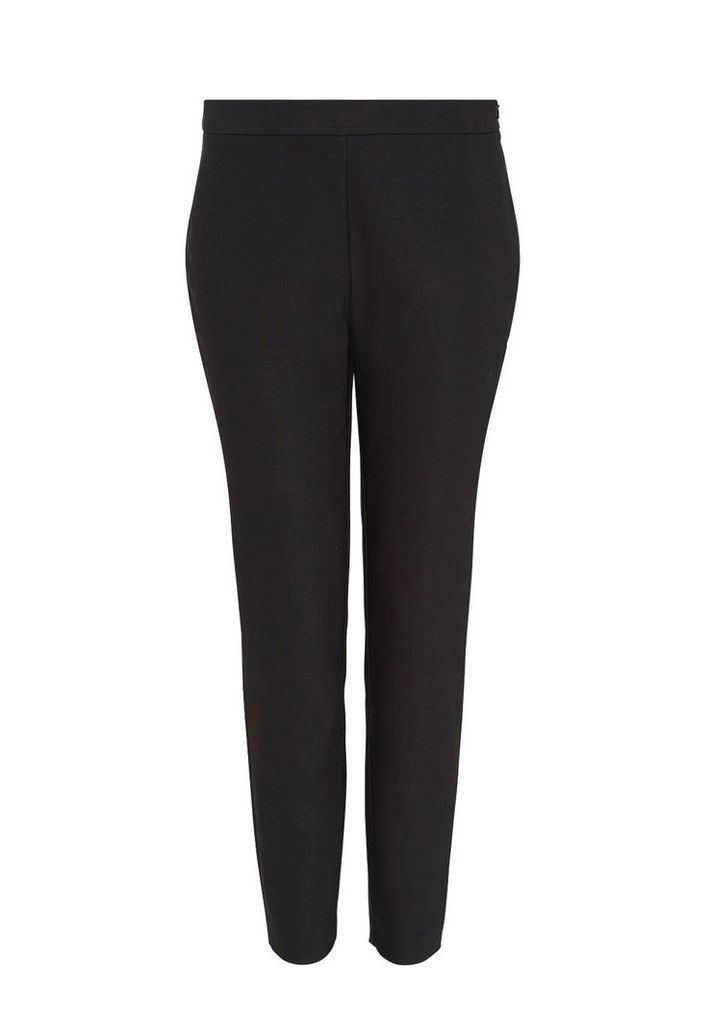 Hallhuber Cropped Skinny Trousers, Black
