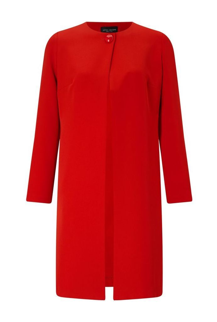 James Lakeland One Button Crepe Coat, Red