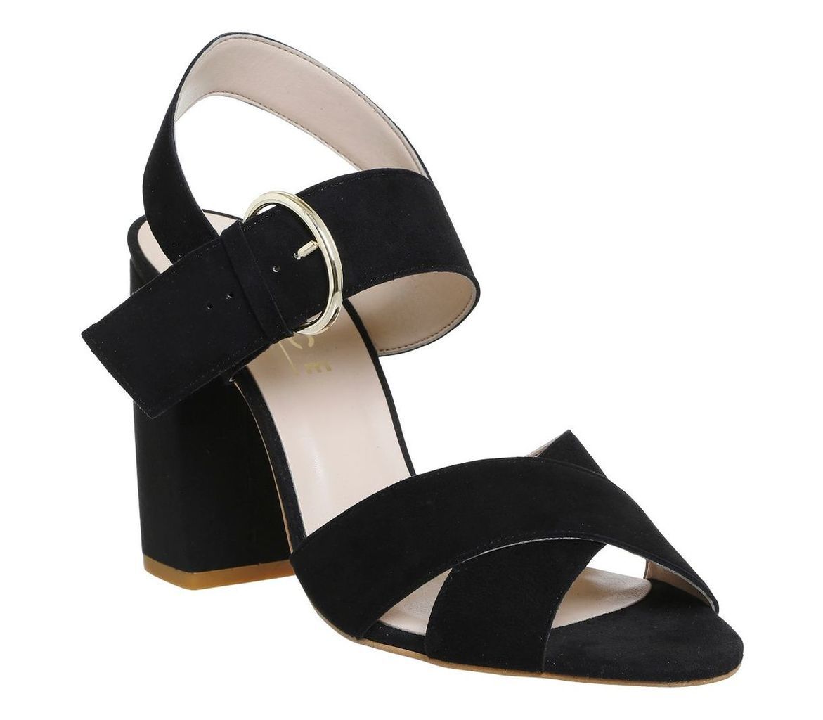 Office Nigella cross strap block heels, Black