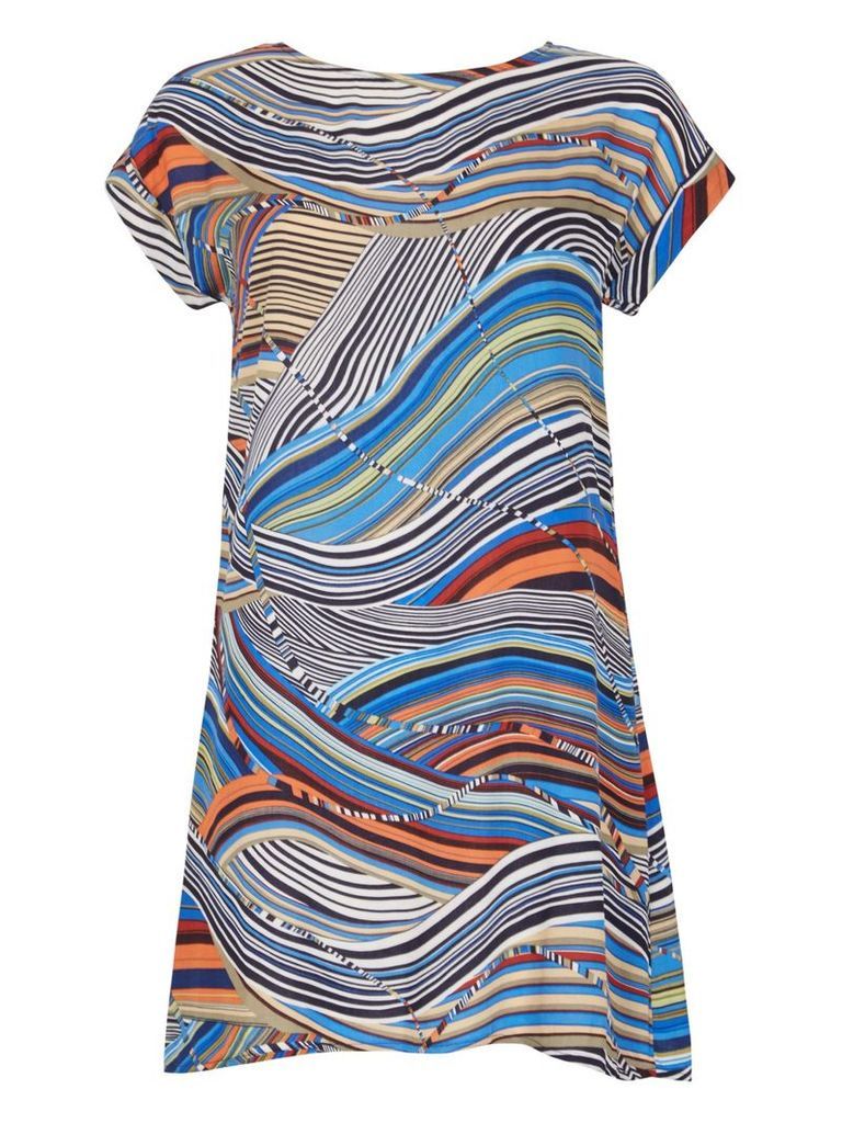 Izabel London Abstract Swirl Mini Dress, Multi-Coloured