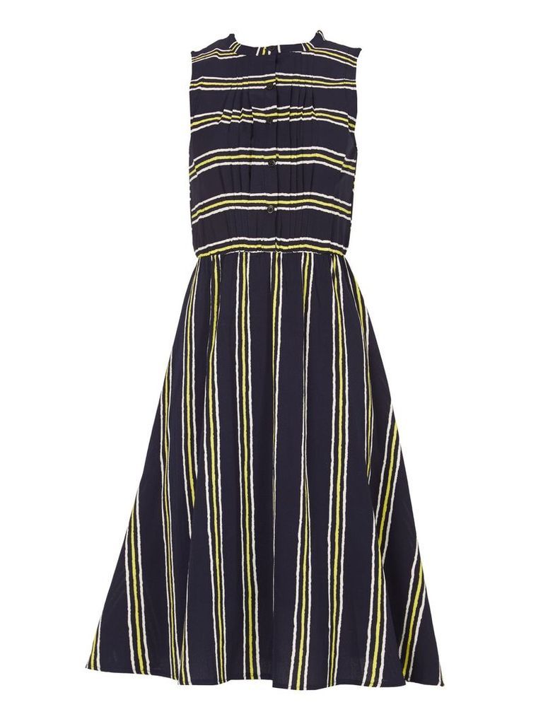TENKI Sleeveless Stripy Midi Dress, Blue