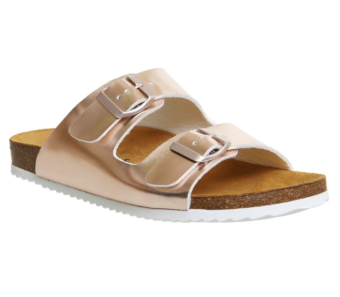 Office Hype 2 double strap sandals, Rose Gold
