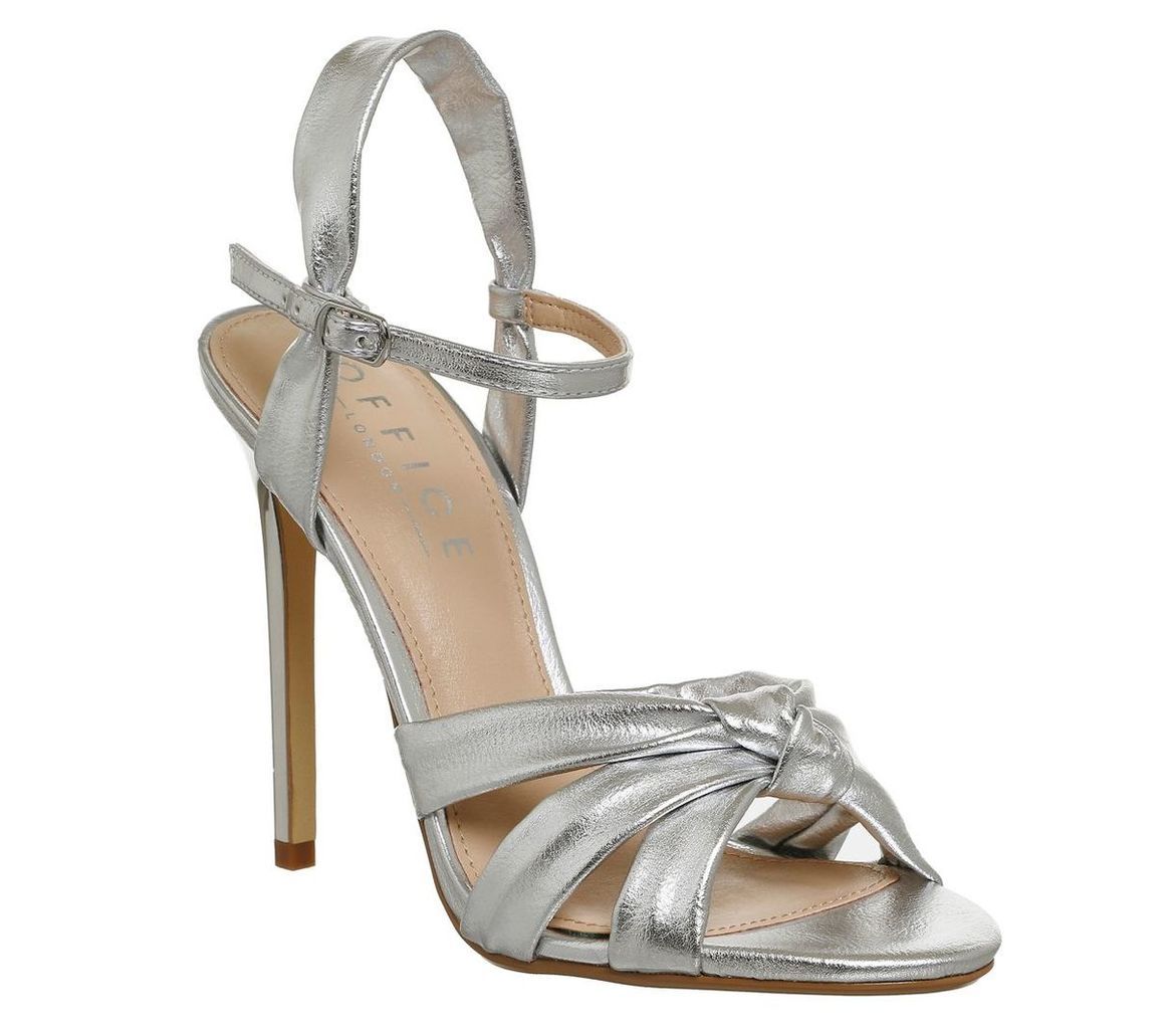 Office Hollie knot strap sandals, Silver