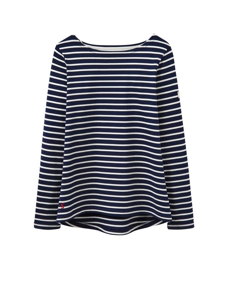 Joules Long sleeves crew neck jersey top, Navy Stripe