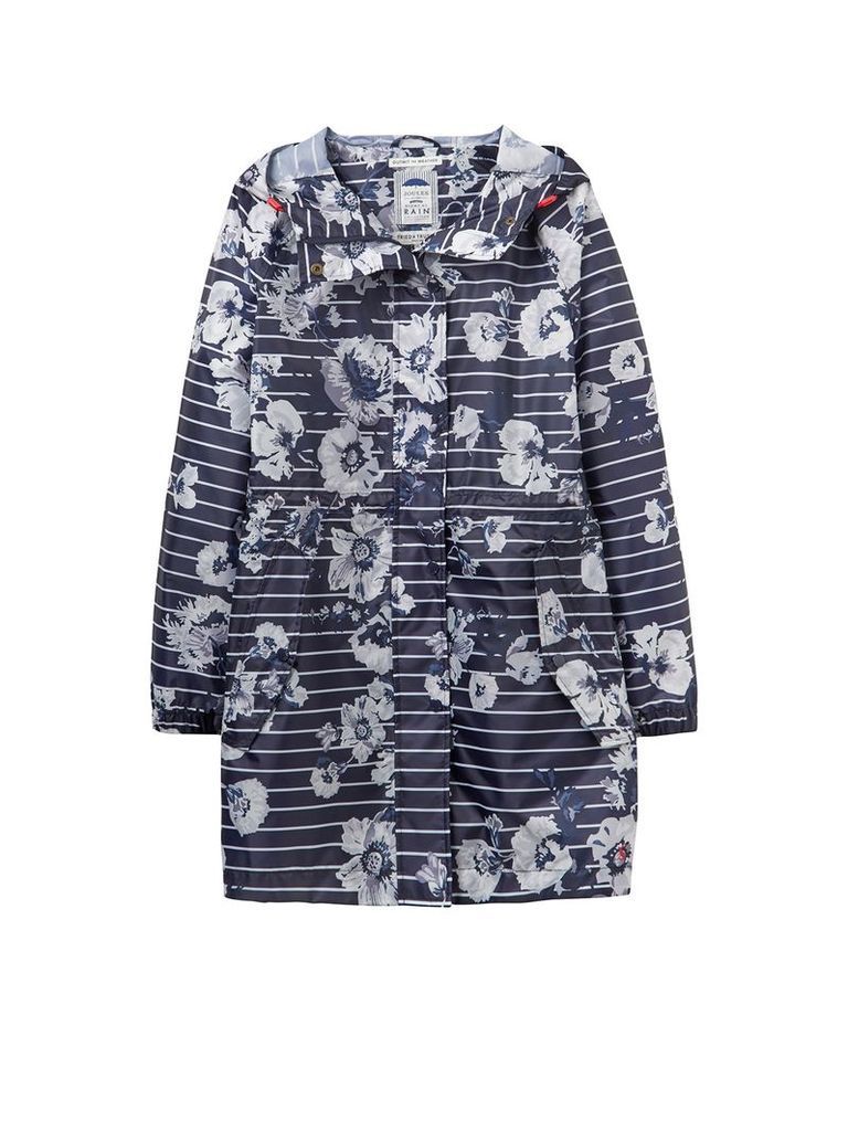 Joules Long sleeves hooded waterproof parka, French Blue