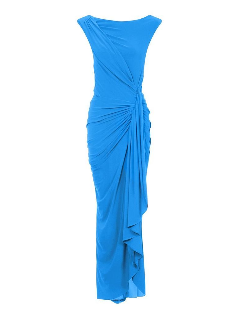 HotSquash Grecian Maxi Dress in Clever Fabric, Blue