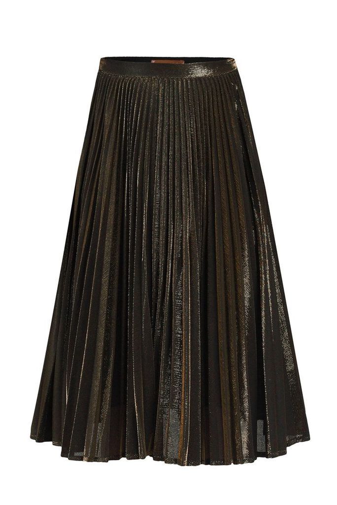 Jolie Moi Metallic Pleated A-Line Skirt, Multi-Coloured