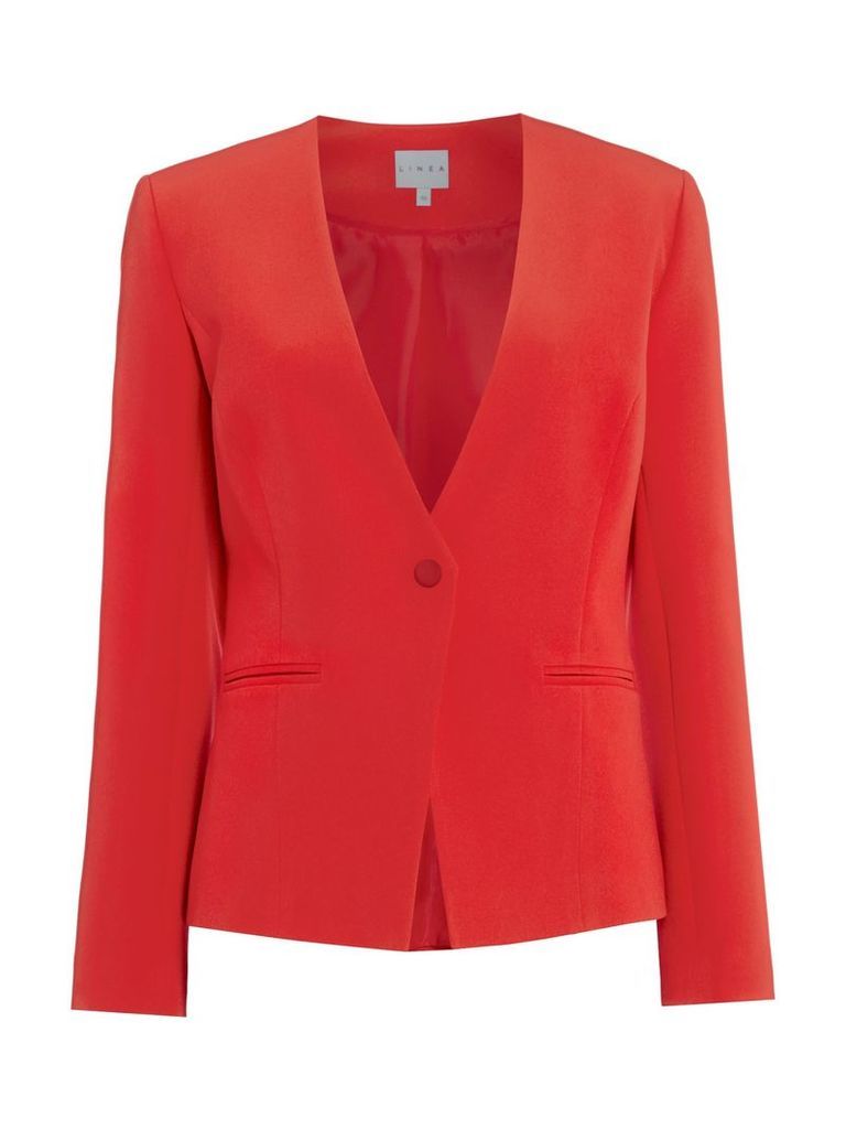 Linea Khloe structured jacket with popper, Red