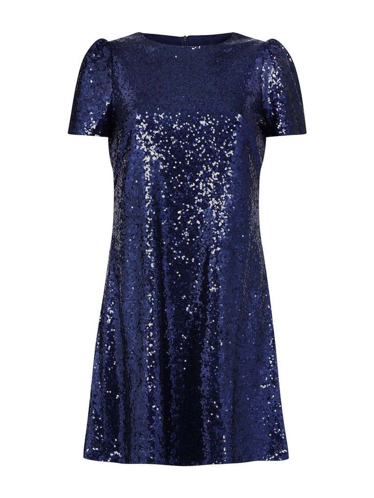 Mela London Cap Sleeve Sequinned Dress, Blue