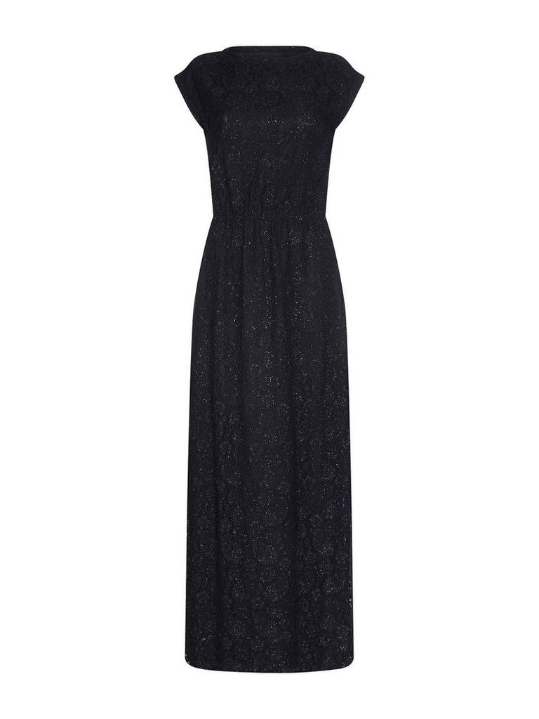 Mela London Sequin Lace Maxi Dress, Black