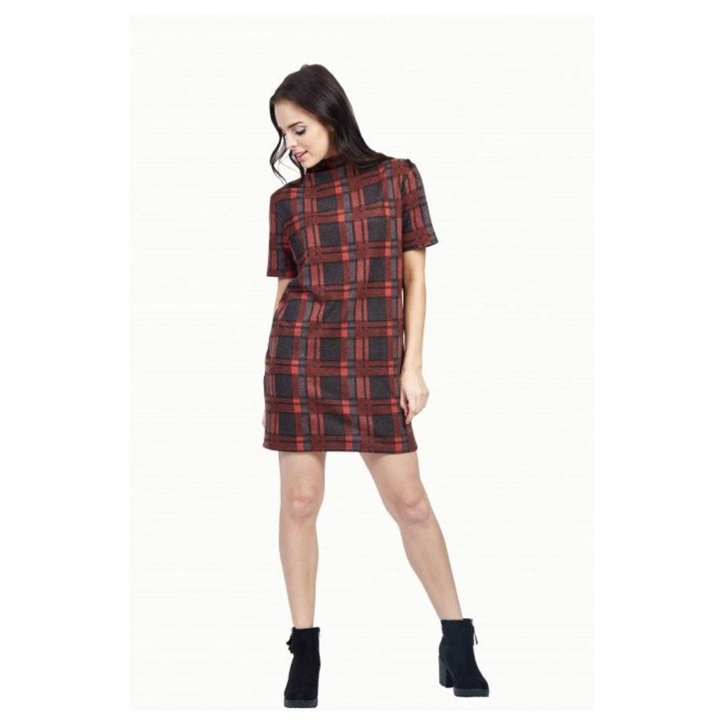 BRIGHT CHECK BRUSHED DRESS