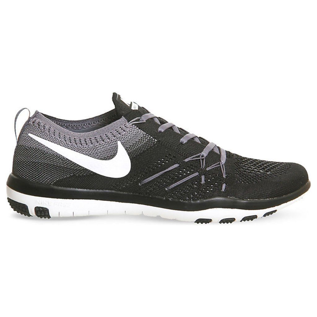 Nike Free TR Focus flyknit trainers, Women's, Size: 6.5, Black white grey
