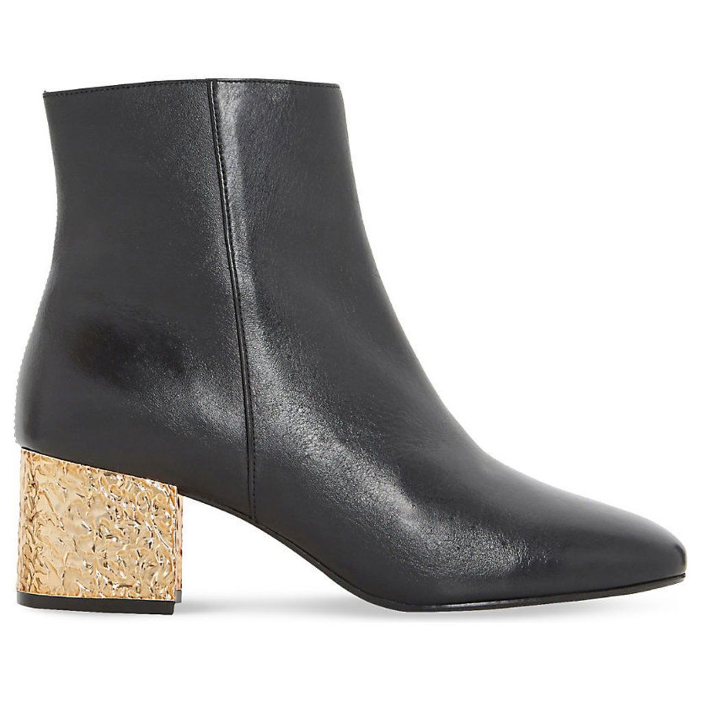 Dune Oxbow metallic leather ankle boots, Women's, Size: EUR 38 / 5 UK WOMEN, Black-leather