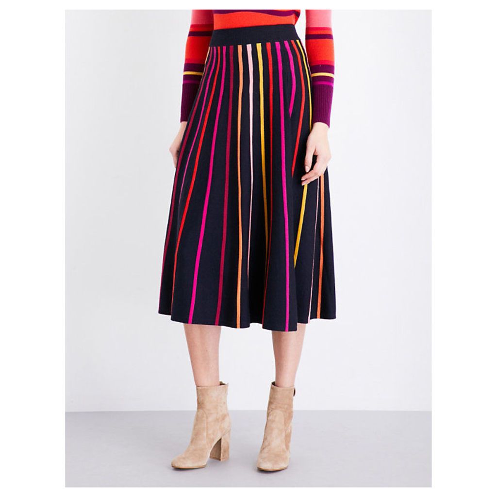 TEMPERLEY LONDON Pano merino wool skirt, Women's, Size: 10, French Navy