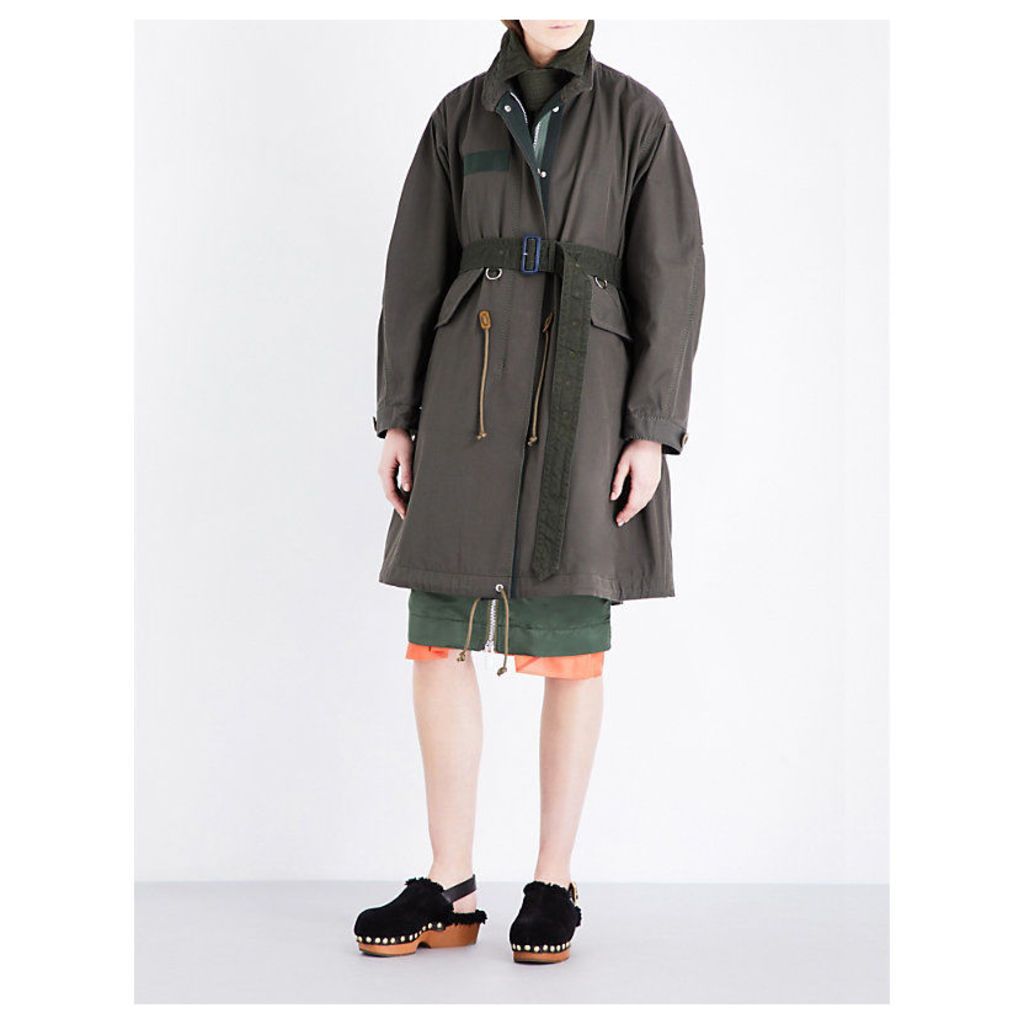 Sacai Cotton-blend jacket, Women's, Size: 3, Khaki