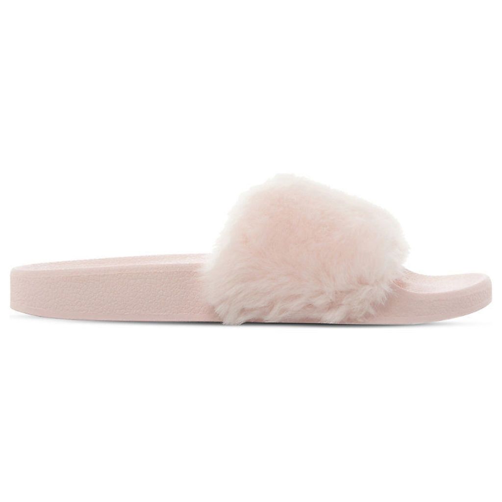 Steve Madden Softey faux-fur slide sandals, Women's, Size: EUR 36 / 3 UK WOMEN, Pink-synthetic