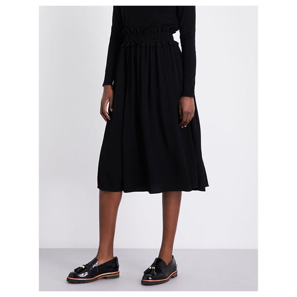 Claudie Pierlot Style crepe midi skirt, Women's, Size: 12, Noir