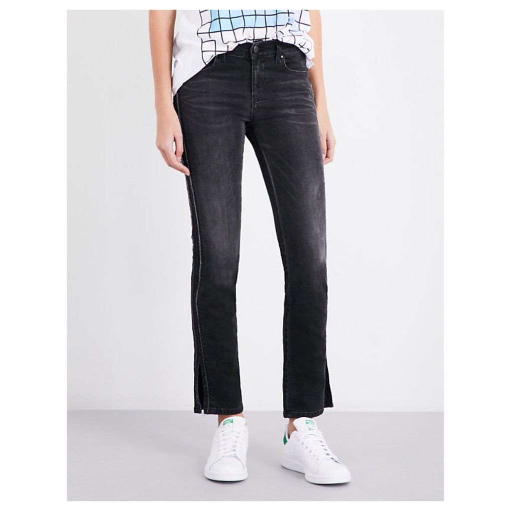 Diesel Ankle-split straight mid-rise jeans, Women's, Size: 25, 0680t-02 grey