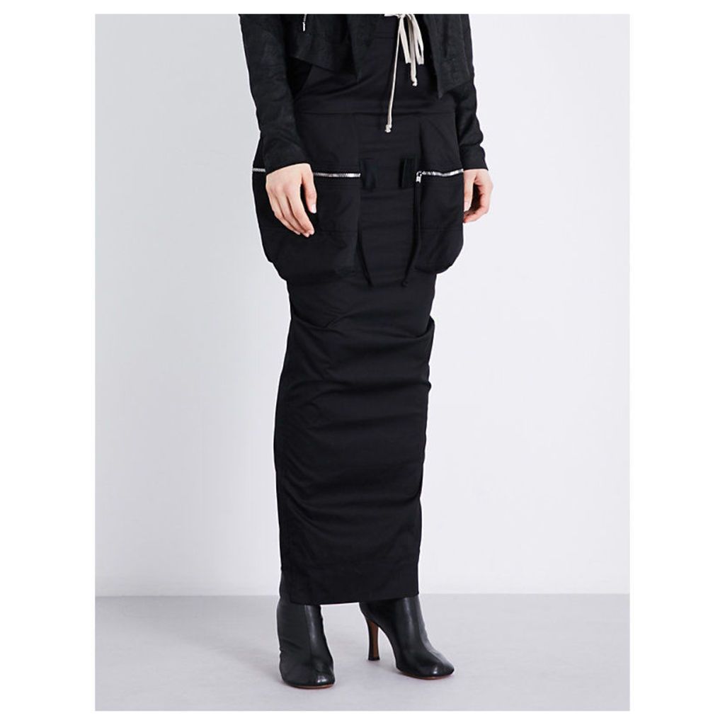 DRKSHDW Zip pocket cotton-drill skirt, Women's, Size: XL, Black
