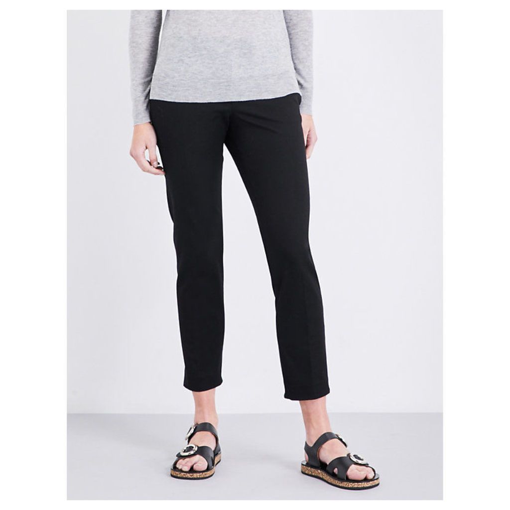Joseph Finley slim-fit cropped stretch-gabardine trousers, Women's, Size: 16, 010black