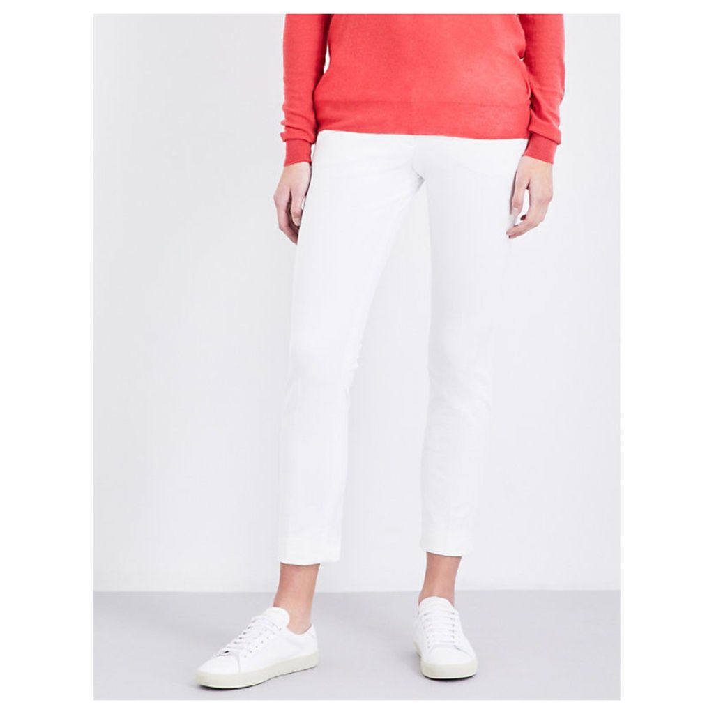 Joseph Finley slim-fit cropped stretch-gabardine trousers, Women's, Size: 16, 021off white