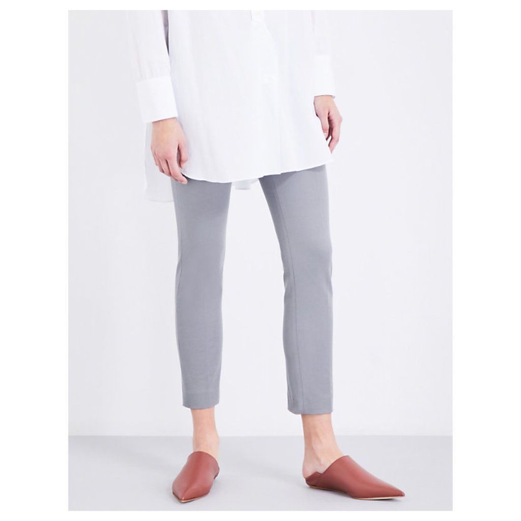 Joseph Finley slim-fit cropped stretch-gabardine trousers, Women's, Size: 12, 200grey