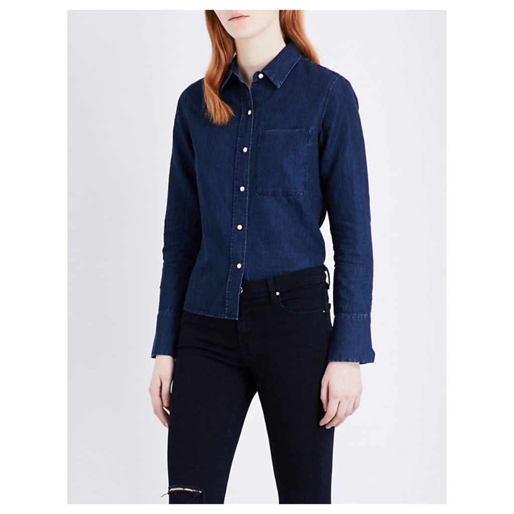 J Brand Fashion Crosby cotton and linen-blend denim shirt, Women's, Size: S, Debut