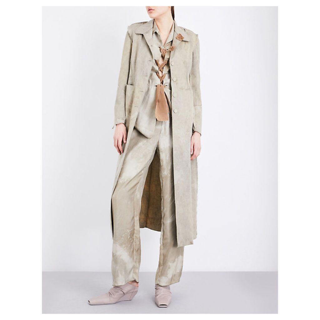 Cherevichkiotvichki Unlined stretch-wool coat, Women's, Size: XS, Faded olive