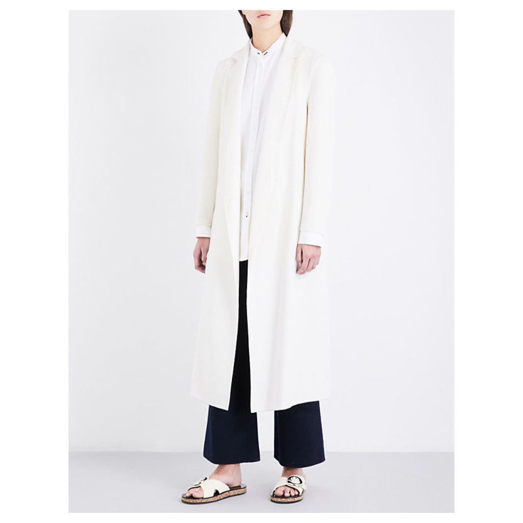 Joseph Notch-lapel wool and cashmere-blend coat, Women's, Size: 14, 048chalk