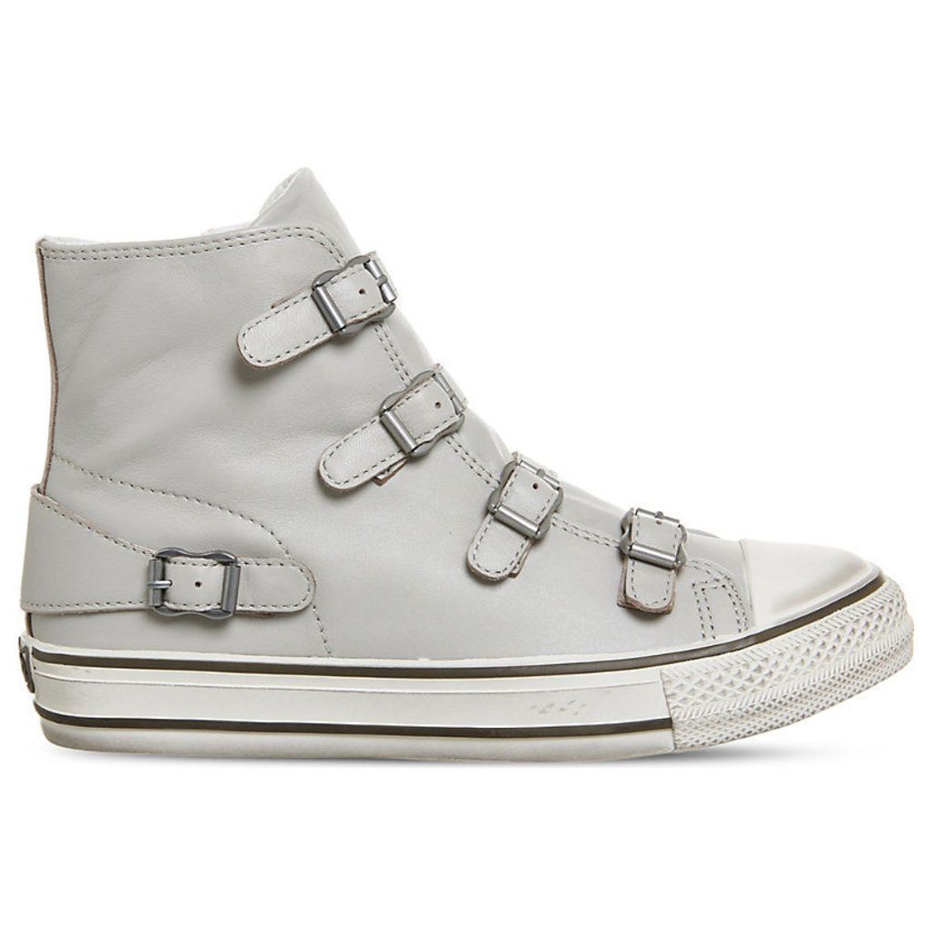 Ash Virgin high-top leather trainers, Women's, Size: 5, Pearl leather