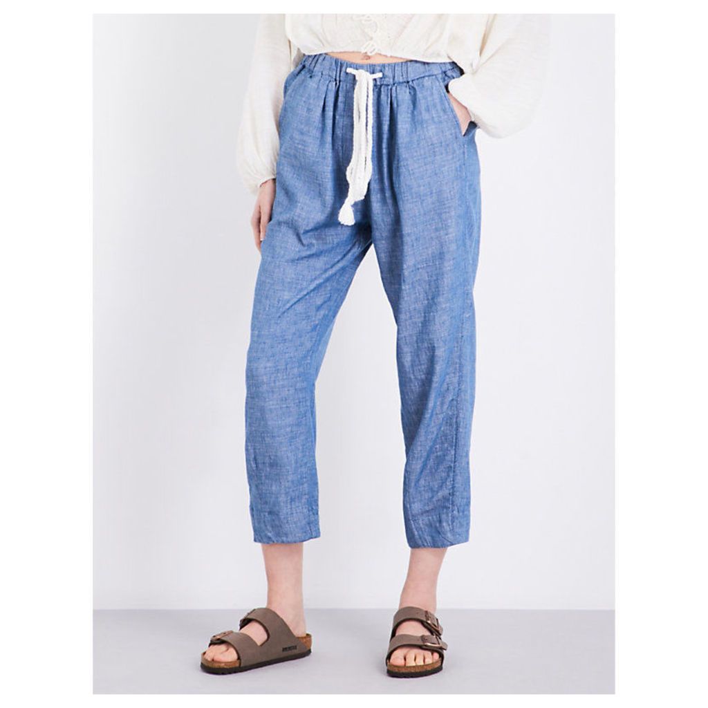 Everyday cotton and linen-blend trousers
