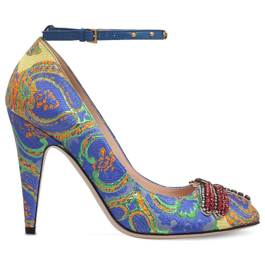 Gucci Gish 105 embellished jacquard heels, Women's, Size: EUR 36.5 / 3.5 UK, Mult/other