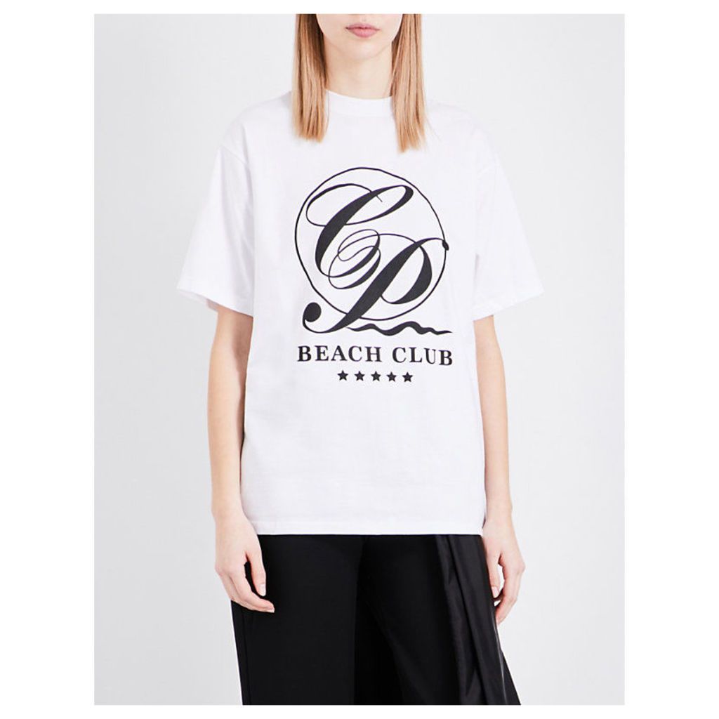Caitlin Price Beach Club cotton-jersey T-shirt, Women's, Size: L, White black