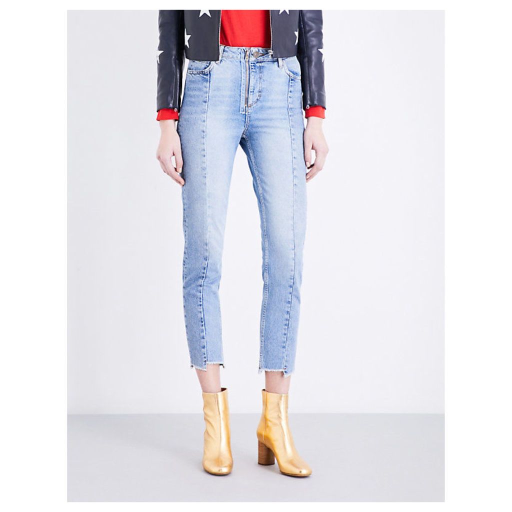 Sandro Miren stepped-hem straight high-rise jeans, Women's, Size: 6, Blue