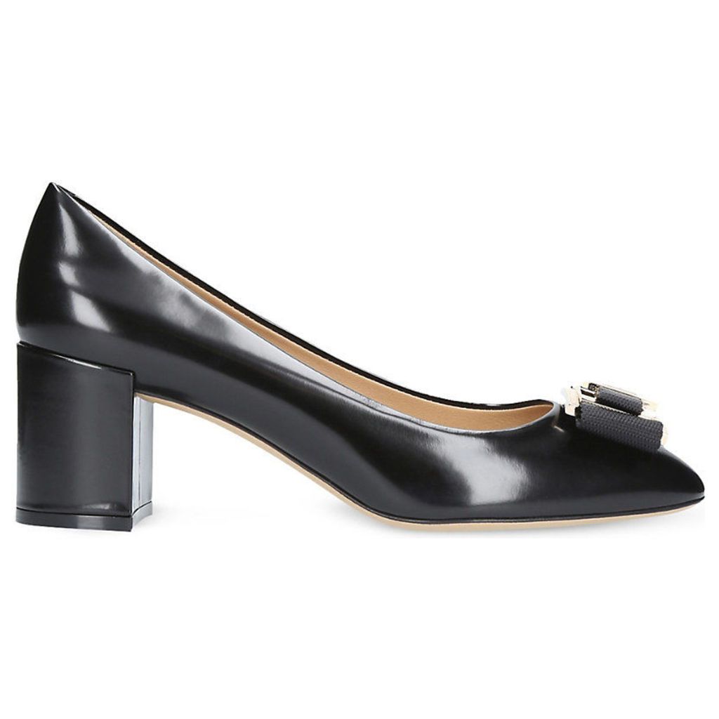 Prato bow leather court shoes