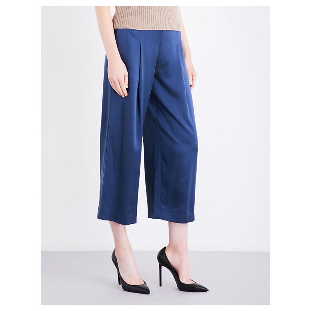 Zavabell wide-leg silk-satin trousers