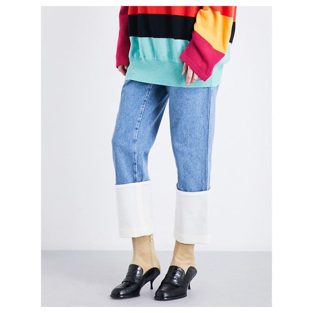 Fisherman wide cropped high-rise jeans