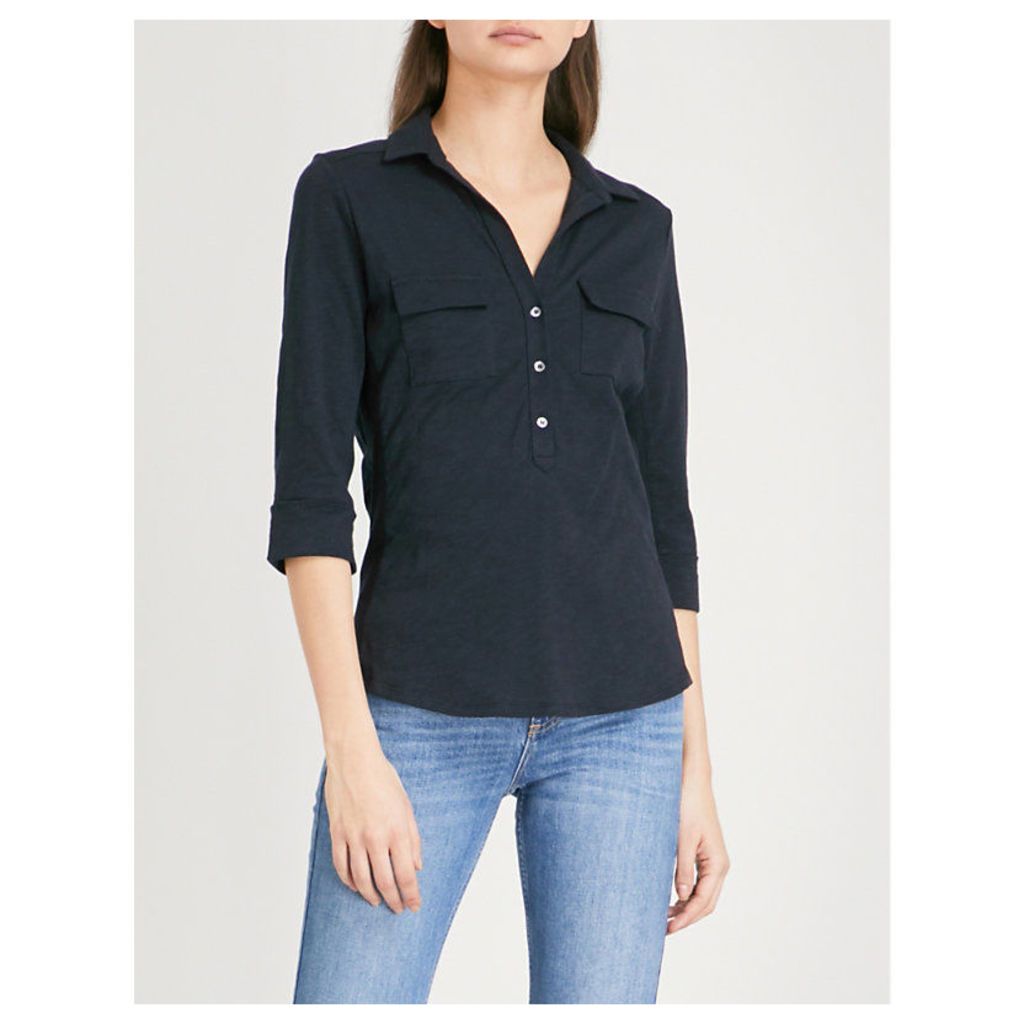 Rolled-sleeve cotton shirt