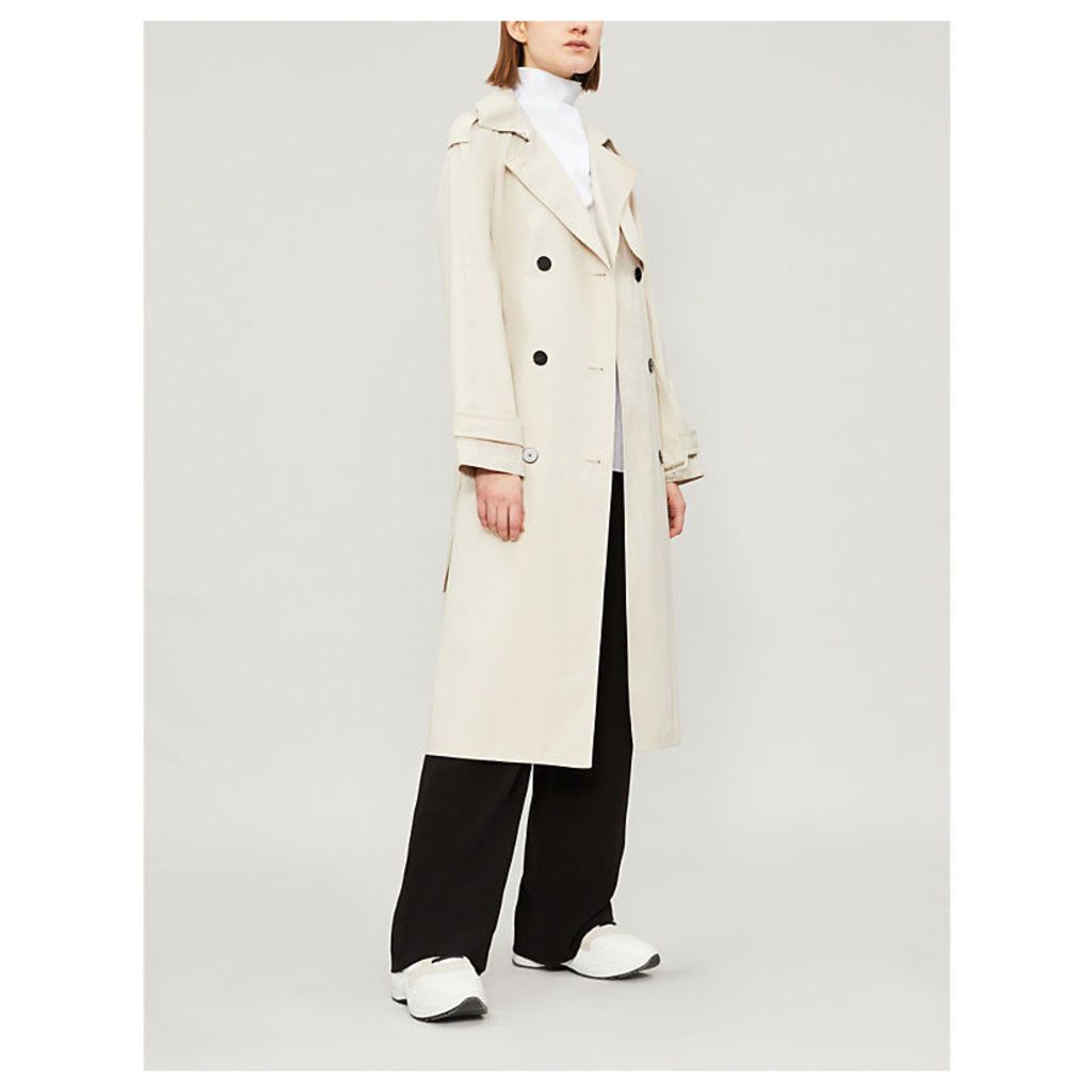Theory Women's Bone White Double-Breasted Cotton-Blend Coat