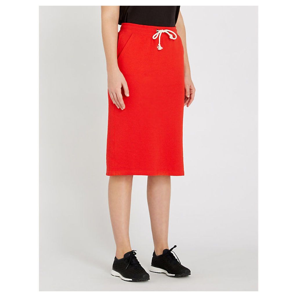Patch cotton-blend midi skirt