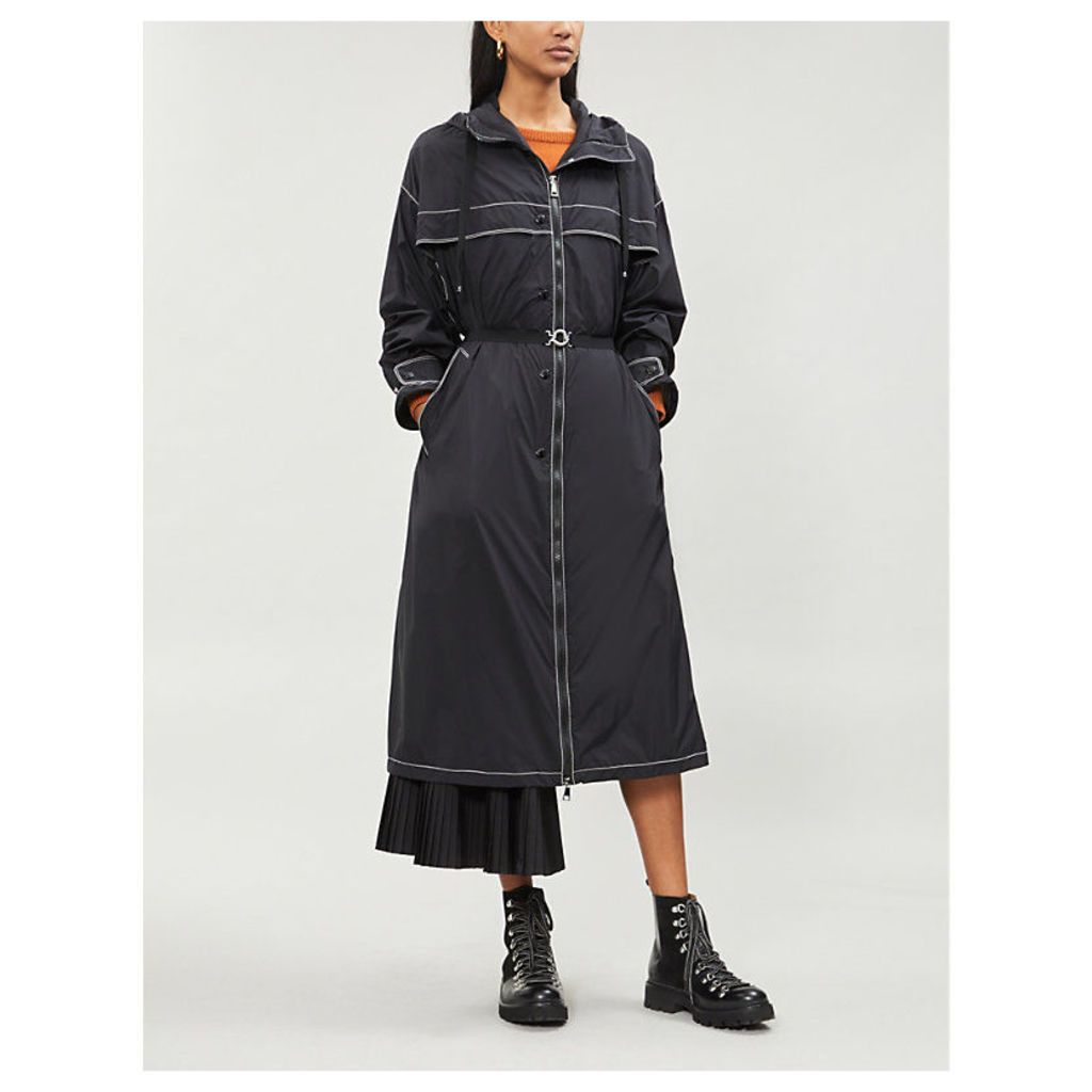 Dacca contrast-trim quilt-lined shell coat