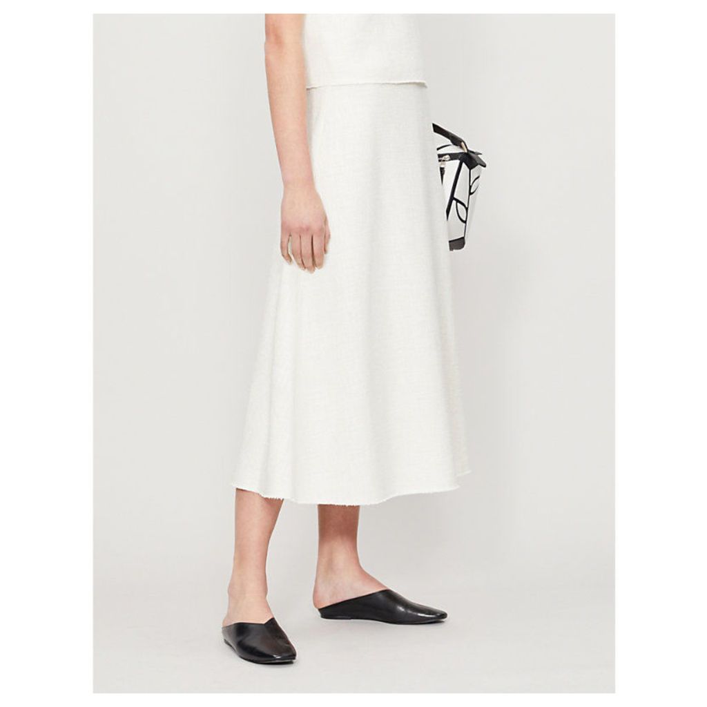 A-line high-rise tweed skirt