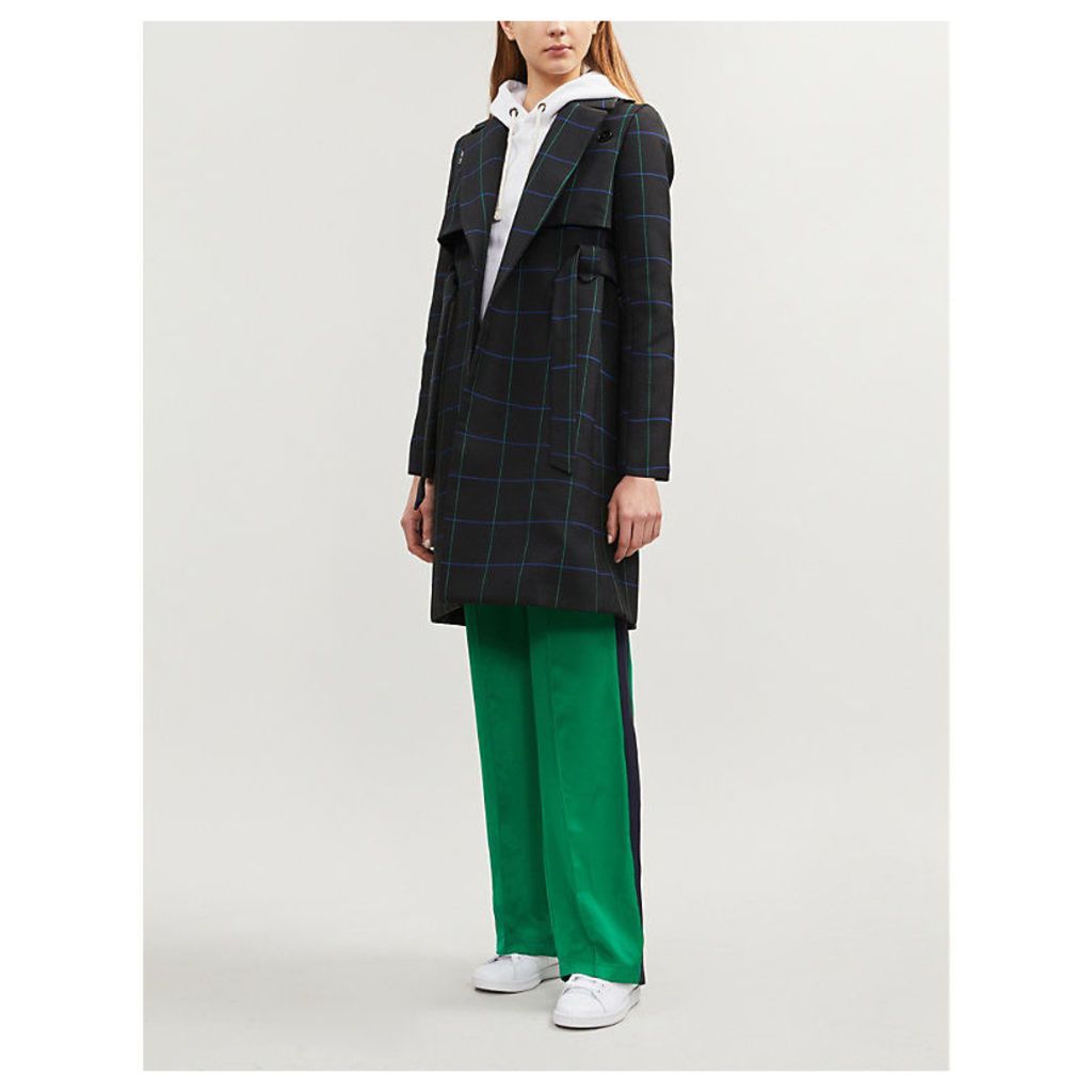 Gangster check woven coat