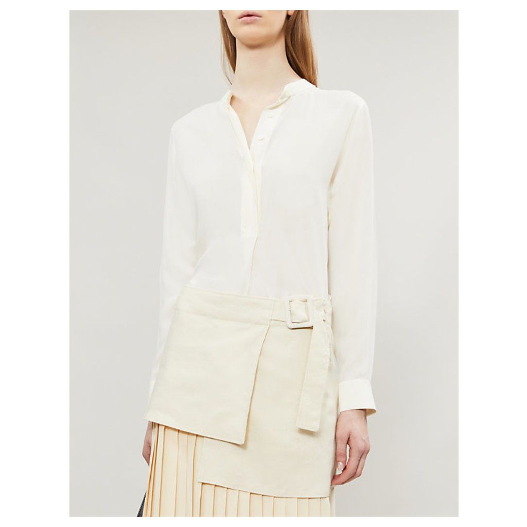 Mara band-collar silk-toile blouse