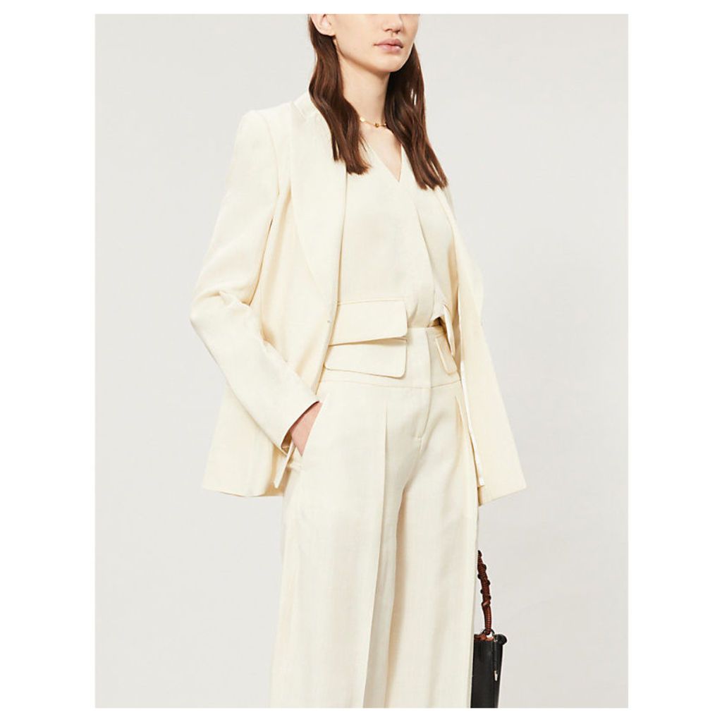 Flap-pocket loose crepe waistcoat